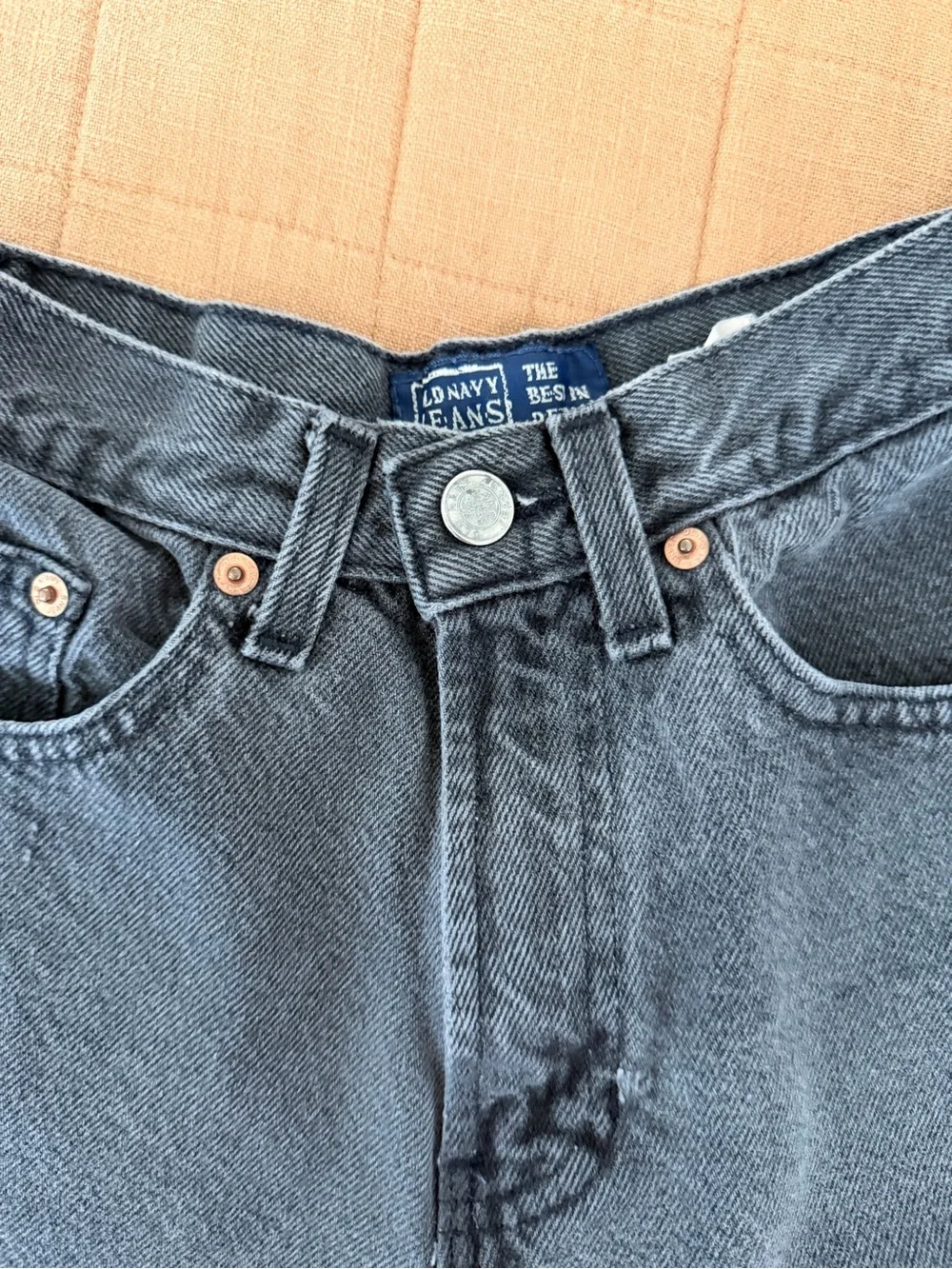 Old Navy Vintage Washed Black High-Waist Denim Shorts - Picture 2 of 8